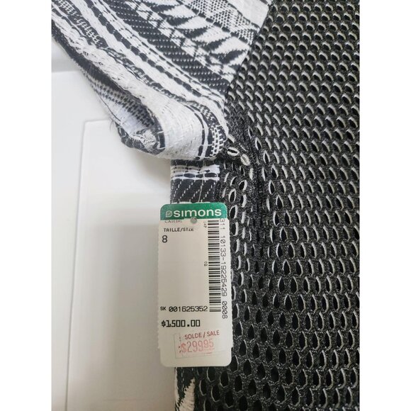 Yigal Azrouel Black and White Tribal pattern Dress Size 8 US - Picture 3 of 4